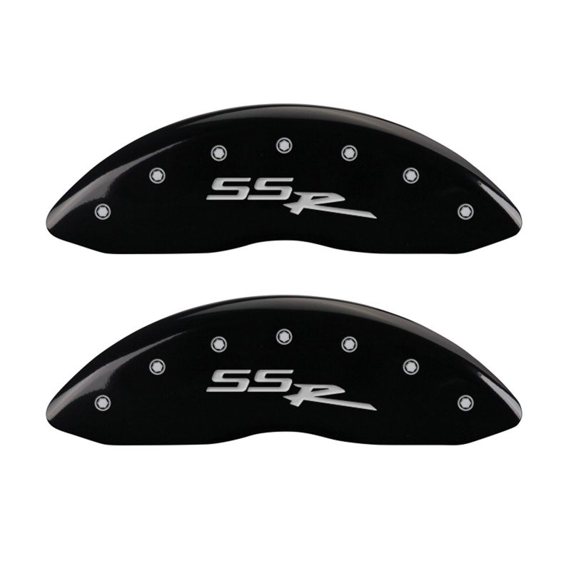 Couvre-étriers MGP 4 gravés avant et arrière SSR finition noire argent ch