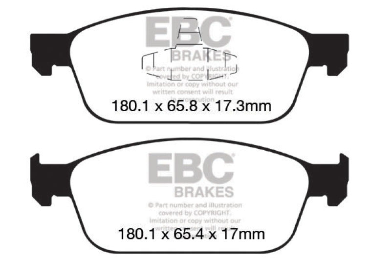 Plaquettes de frein avant EBC 12+ Ford Focus 2.0 Turbo ST Redstuff