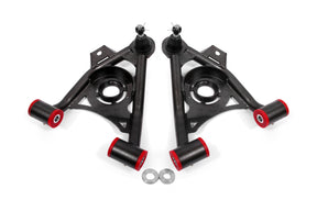 BMR 79-93 Fox Mustang Non-Adj Lower A-Arms Standard Ball Joint Spring Pocket - Black Hammertone BMR Suspension