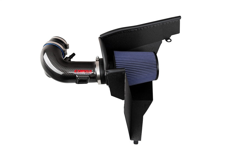 Prise d'air en fibre de carbone à élément ouvert huilé MaxFlow 5 pour Ford Mustang GT 5.0L V8 Corsa 2018+ - Noir