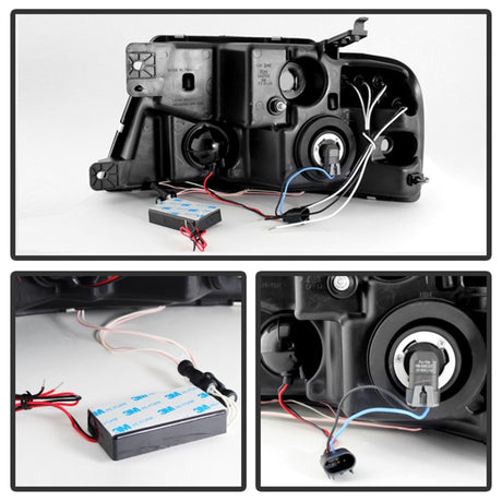 Phares de projecteur Spyder Ford F150 04-08 Version 2 CCFL Halo LED Blk PRO-YD-FF15004-CCFL-G2-BK