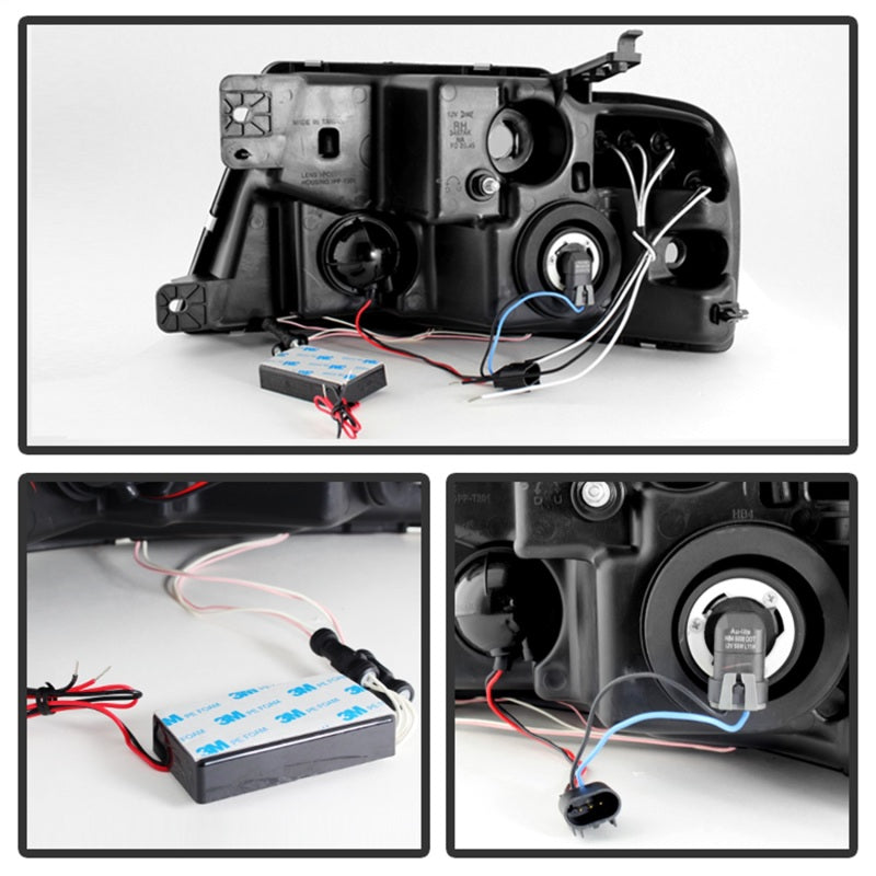 Phares de projecteur Spyder Ford F150 04-08 Version 2 CCFL Halo LED Blk PRO-YD-FF15004-CCFL-G2-BK