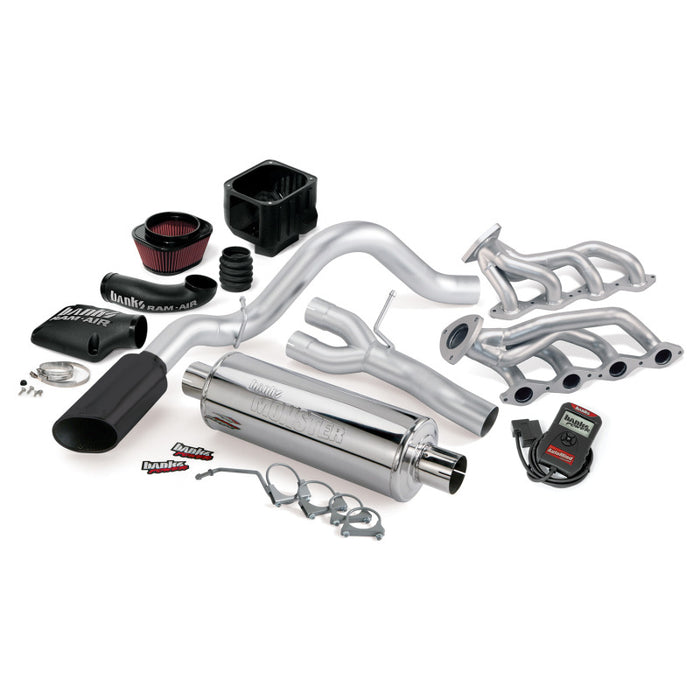 Système PowerPack EC/CCSB Banks Power 03-06 Chevy 4.8-5.3L - Échappement simple SS avec embout noir