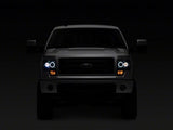 Raxiom 09-14 Ford F-150 Super White LED Halo Projector Headlights- Blk Housing (Clear Lens)