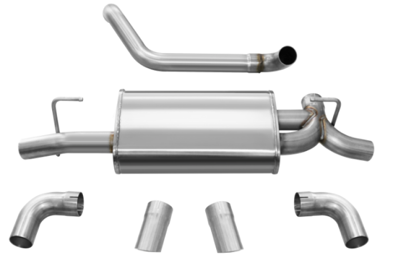Corsa 2018-2025 Jeep Wrangler JL 2.5in Dual Rear Turn Down Exit Sport Axle-Back Exhaust