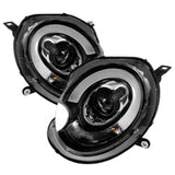 Phares de projecteur Spyder Mini Cooper 2007-2012 Modèle halogène uniquement - DRL Noir PRO-YD-MC07-DRL-BK