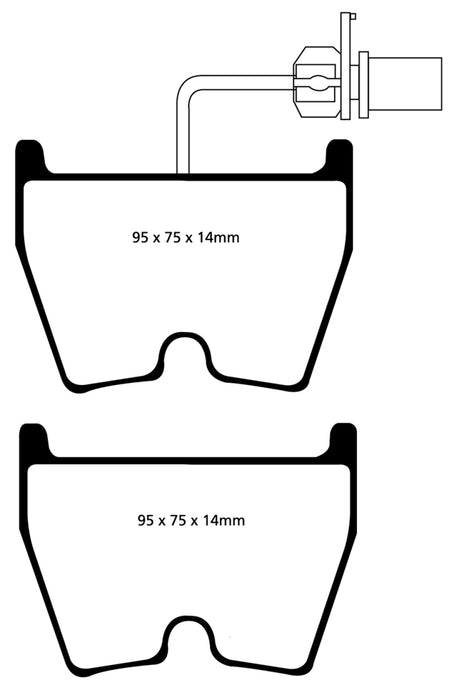 Plaquettes de frein avant EBC Yellowstuff pour Audi RS4 4.2 (disques en fonte) 06-09