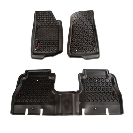 Revêtement de plancher avant/arrière Rugged Ridge noir pour Jeep Wrangler JL 4 portes 2018-2020