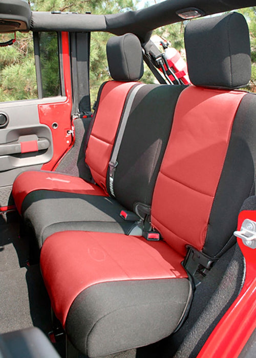 Ensemble de housses de siège Rugged Ridge noir/rouge 07-10 Jeep Wrangler JK 2 portes