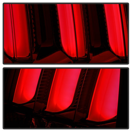 Feux arrière à LED Spyder 05-09 Ford Mustang (barre lumineuse rouge) - Fumé ALT-YD-FM05V3-RBLED-SM