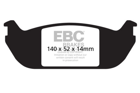 Plaquettes de frein arrière EBC 03-06 Lincoln Aviator 4.6 Yellowstuff