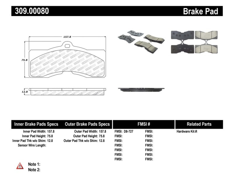 Plaquettes de frein StopTech Performance