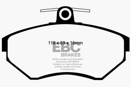 Plaquettes de frein avant EBC 97-02 Volkswagen Cabriolet 2.0 Greenstuff