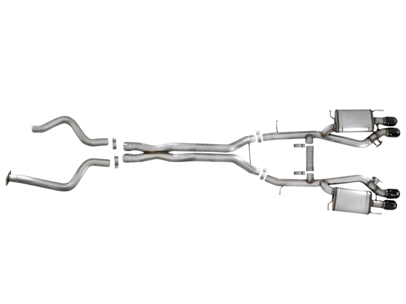 Échappement arrière de catalyseur aFe MACHForce XP 3 pouces 304SS avec embouts noirs 16-17 Cadillac ATS-V V6-3.6L (tt)