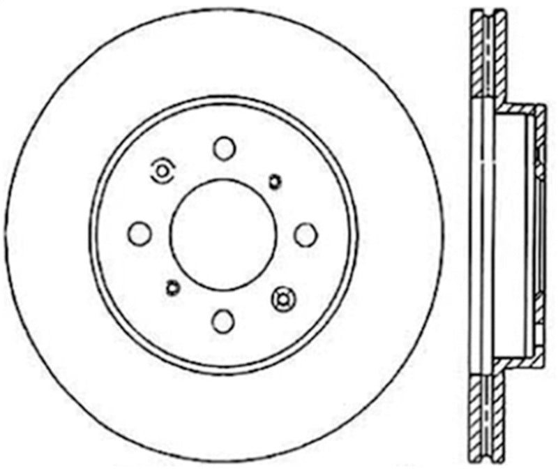 Rotor fendu CRYO-STOP StopTech Power Slot 90-01 Integra / 93-05 Civic EX/93-97 Civic Si avant gauche