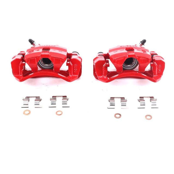 Power Stop 95-98 Subaru Impreza Rear Red Calipers w/Brackets - Pair