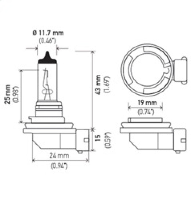 Ampoule Hella H8 12V 35W PGJ19-1 T4