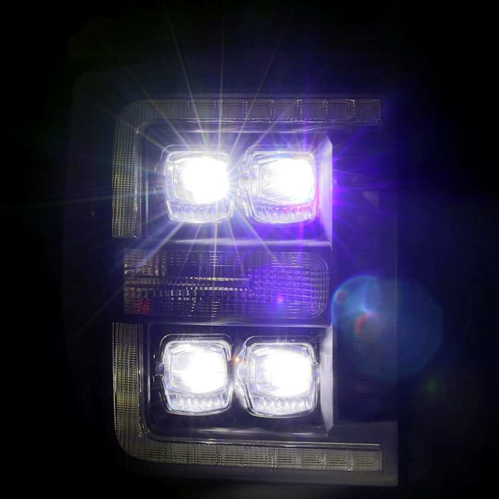 Phares à LED AlphaRex 11-16 Ford F-350 SD NOVA Projecteur style planche chromé avec lumière active/signal séquentiel