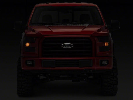 Phares Raxiom 15-17 Ford F-150 Axial OEM Style Rep - Boîtier chromé - Lentille fumée