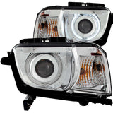 Phares de projecteur ANZO 2010-2013 Chevrolet Camaro avec halo chromé (CCFL)