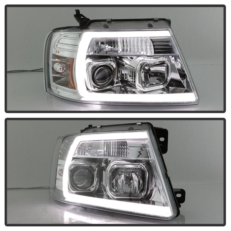 Phares de projecteur à barre lumineuse Spyder 04-08 Ford F-150 - Chrome (PRO-YD-FF15004V2-LB-C)