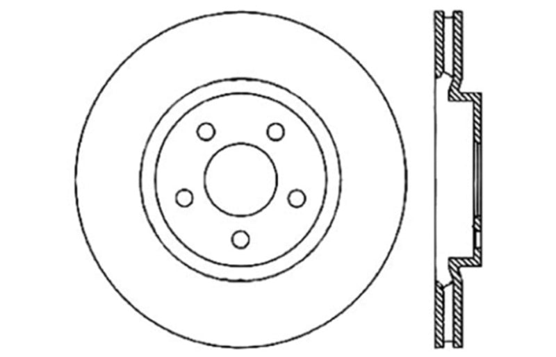 Rotor avant droit rainuré et percé StopTech 05-09 Chrysler 300 (5,7 L V8 sauf SRT-8)