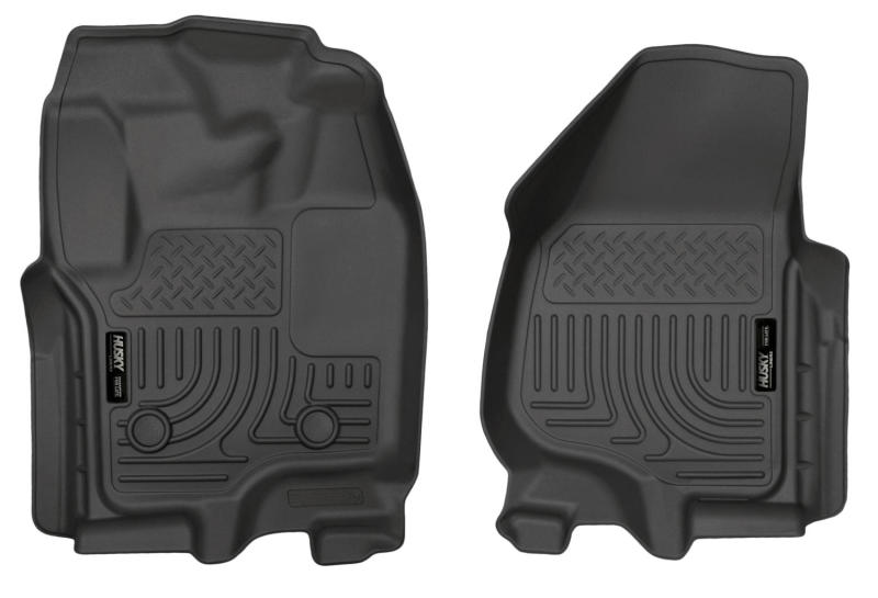 Revêtements de sol noirs Husky Liners 12-15 pour Ford Super Duty Crew et Extended Cab WeatherBeater Front Row