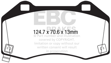 Plaquettes de frein avant EBC 2017+ Fiat 124 Spider 1.4L Turbo Abarth Yellowstuff