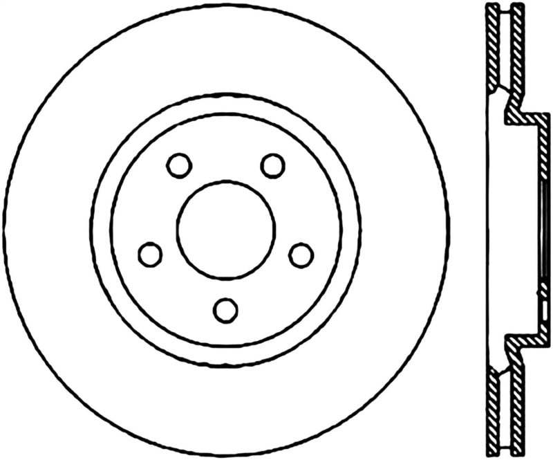 StopTech Power Slot 05 Chrysler 300C 5,7 L V8 avec disque arrière ventilé Rotor fendu cryogénique avant gauche