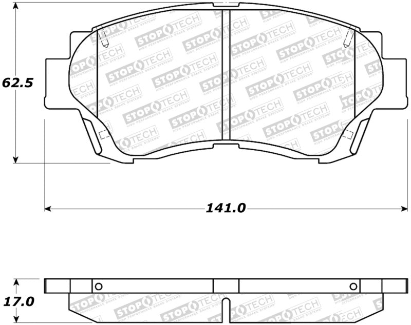 Plaquettes de frein sport StopTech avec cales et matériel - Avant