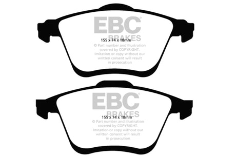 Plaquettes de frein avant EBC Ultimax2 pour Mazda 6 2.3 Turbo (Mazdaspeed) 06-09