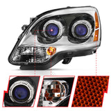 ANZO 2007-2008 GMC Acadia Crystal Headlight Chrome Amber(OE)