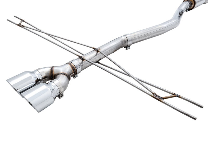 Échappement AWE Tuning 2016+ Honda Civic Si Track Edition avec tuyau avant et double embouts chromés argentés