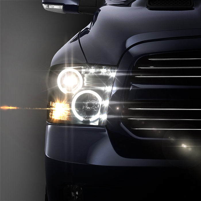 Phares de projecteur Spyder Dodge Ram 1500 09-14 Halogène-CCFL Halo LED - Noir PRO-YD-DR09-CCFL-BK