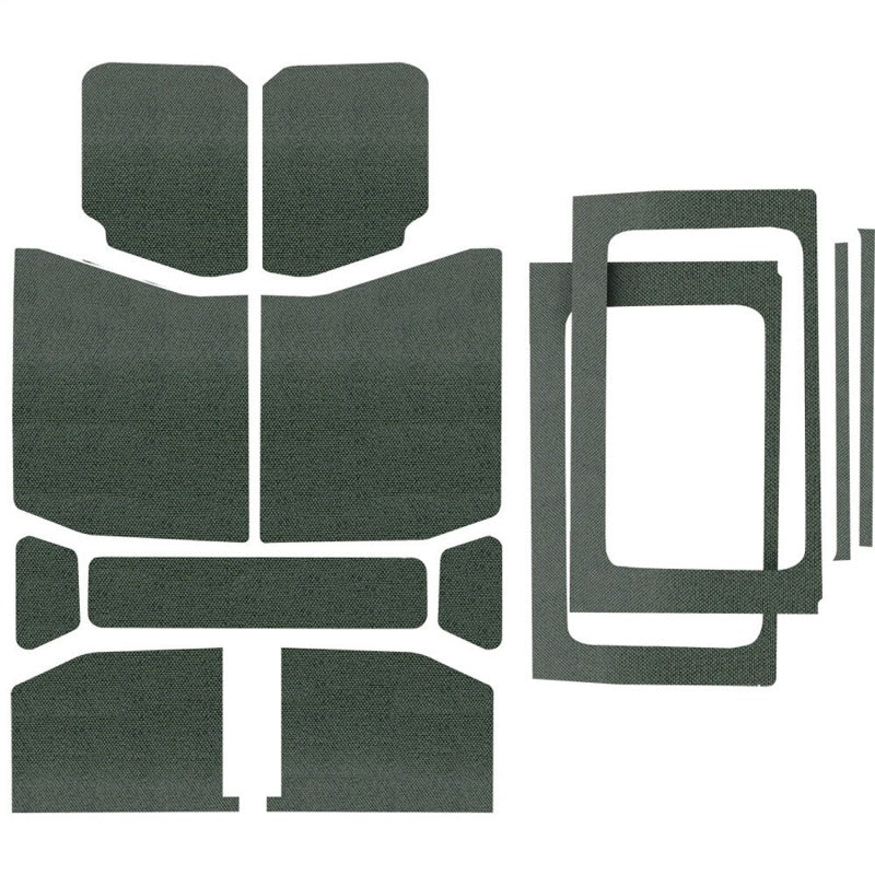 Kit de garniture de pavillon complet DEI 18-23 pour Jeep Wrangler JL 4 portes Boom Mat - 13 pièces - Gris