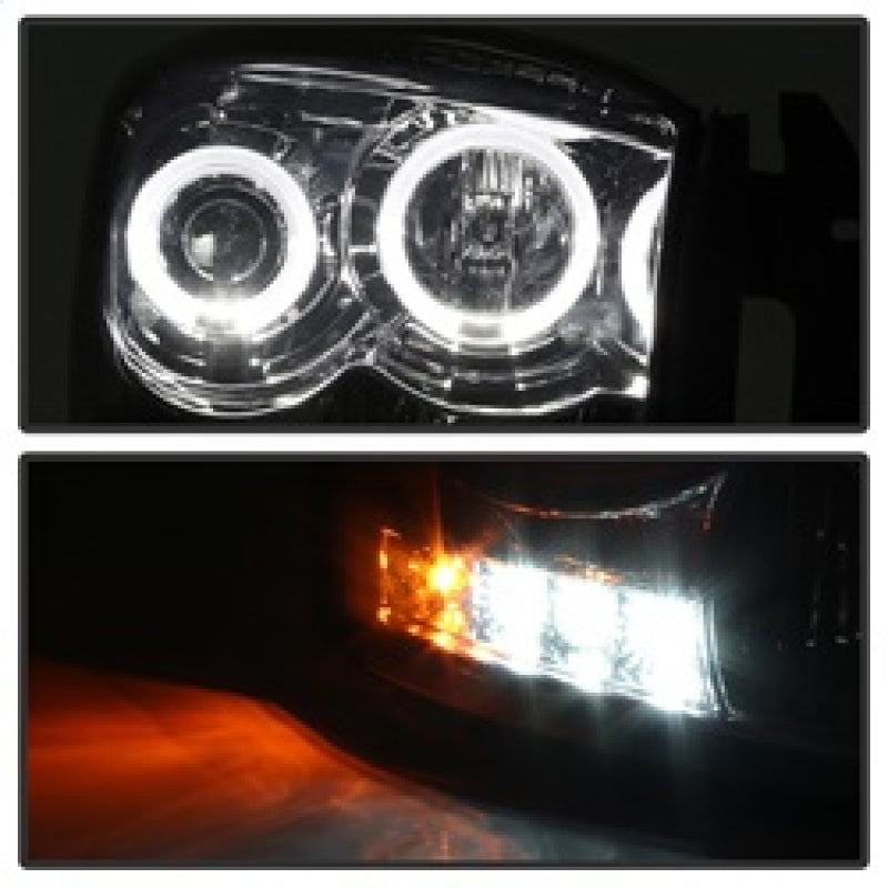 Phares de projecteur Spyder Dodge Ram 1500 06-08/Ram 2500 06-09 LED Halo LED Smke PRO-YD-DR06-HL-SM
