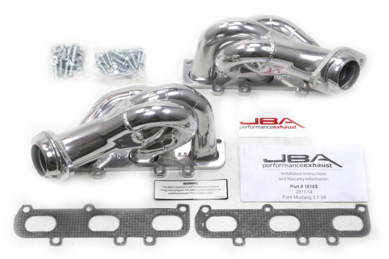 Collecteur d'échappement JBA 11-17 Ford Mustang 3,7 L V6 1-5/8 po primaire Silver Ctd Cat4Ward