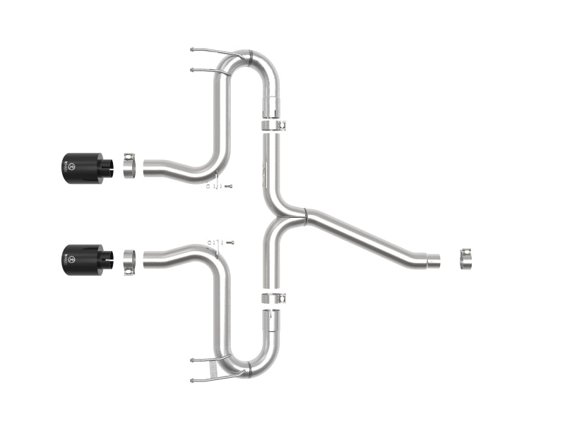 Échappement arrière aFe Takeda 2-1/2 po 304 SS avec embouts noirs 17-20 Honda Civic Sport L4-1,5 L (t)