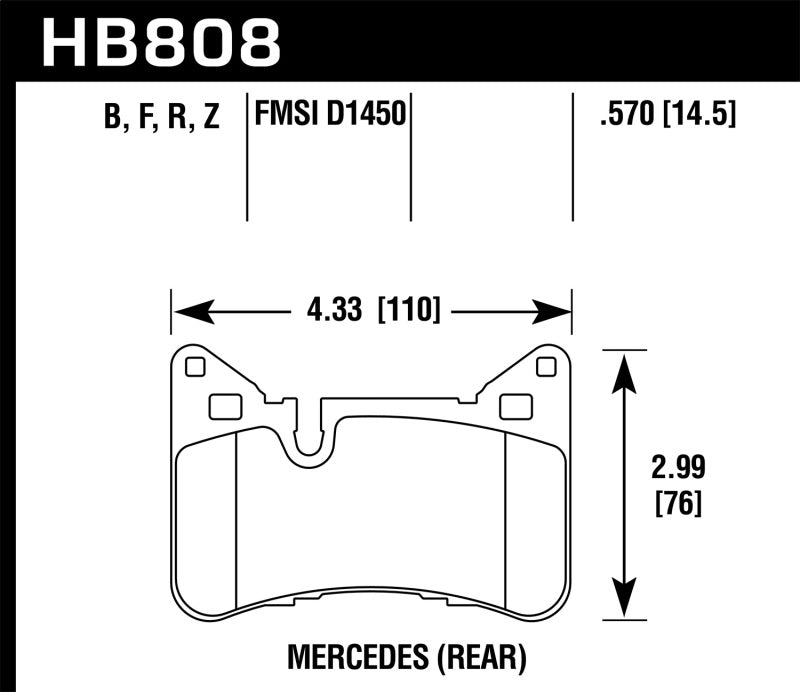 Plaquettes de frein arrière HPS 5.0 pour Mercedes Benz C63 AMG 2012-2015 Hawk