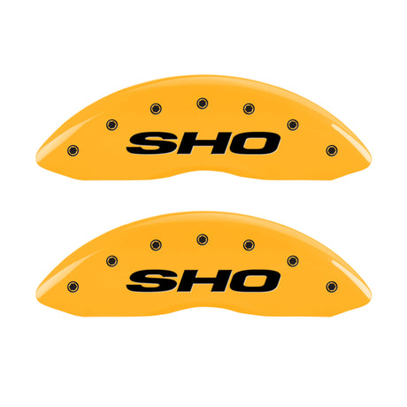 MGP 4 Caliper Covers Engraved Front & Rear SHO Yellow finish black ch