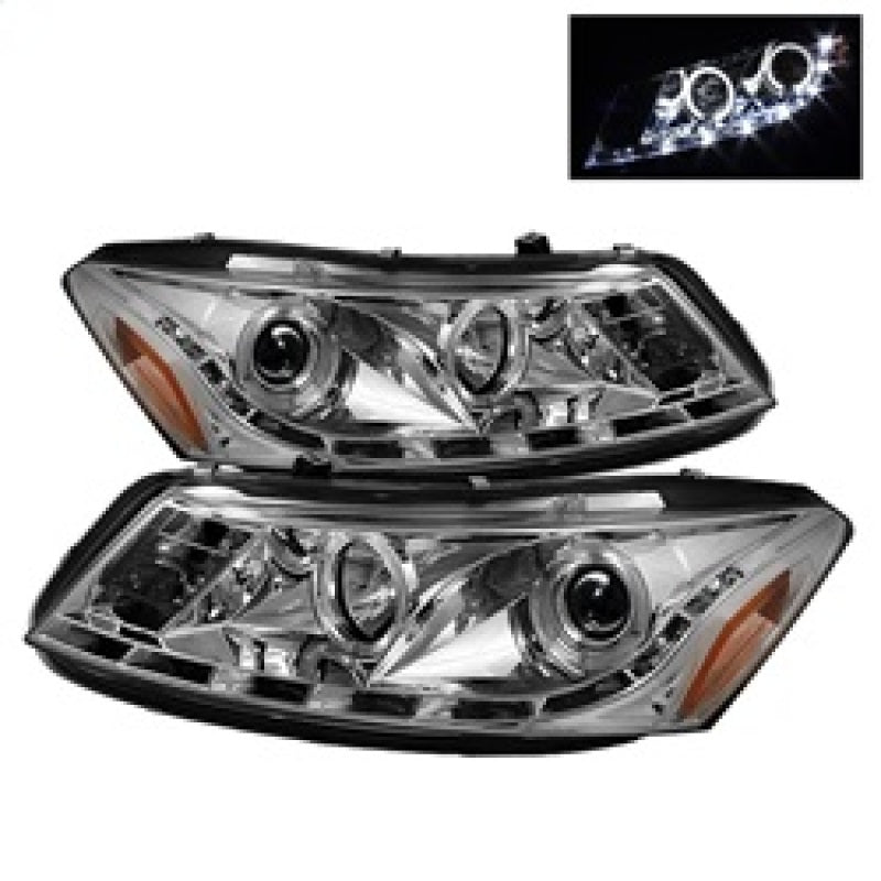 Phares de projecteur Spyder Honda Accord 08-12 4 portes - LED Halo DRL Chrm PRO-YD-HA08-4D-HL-C