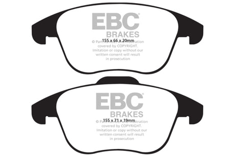 Plaquettes de frein avant EBC 15 et plus pour Audi Q3 2.0 Turbo Redstuff