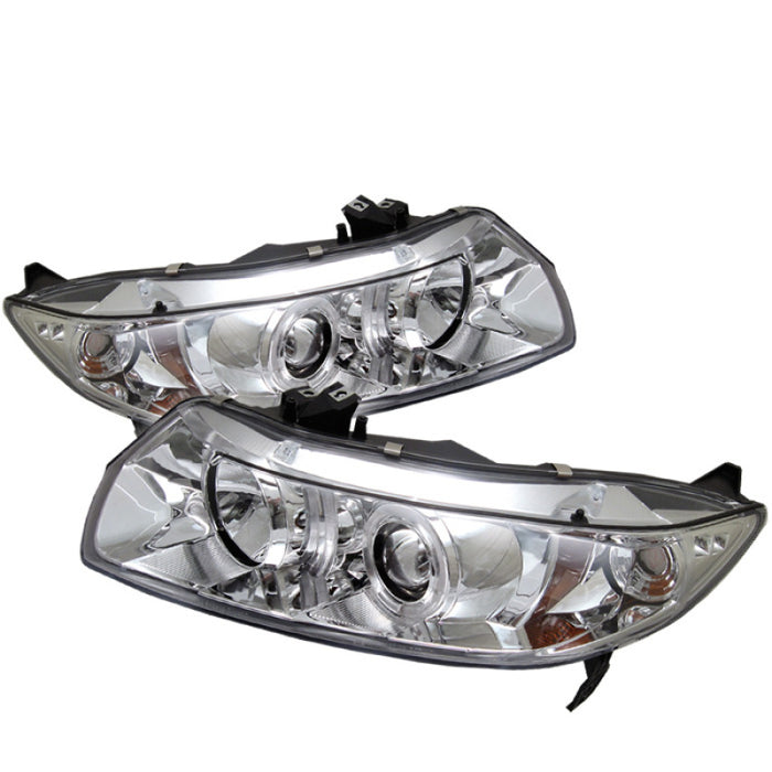 Phares de projecteur Spyder Honda Civic 06-08 2 portes LED Halo Chrome High H1 Low H1 PRO-YD-HC06-2D-HL-C