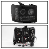 Phares de projecteur Spyder GMC Sierra 1500/2500 07-13 LED Halo- LED Blk Smke PRO-YD-GS07-HL-BSM