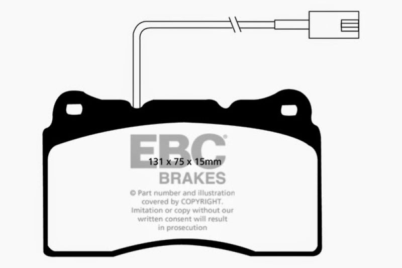 EBC 2014-2016 Maserati Ghibli 3.0L Twin Turbo (330) Yellowstuff Front Brake Pads