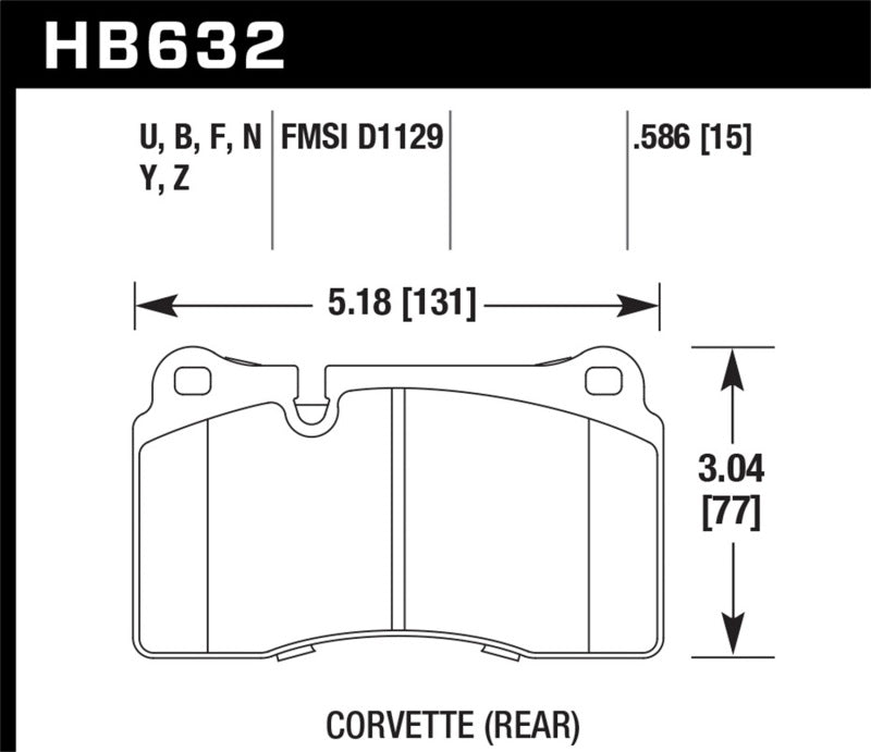 Hawk 06-10 VW Touareg Avant / 09-11 Corvette Z06/ZR-1 (avec pack de freins en carbone-céramique et rotor en fer)