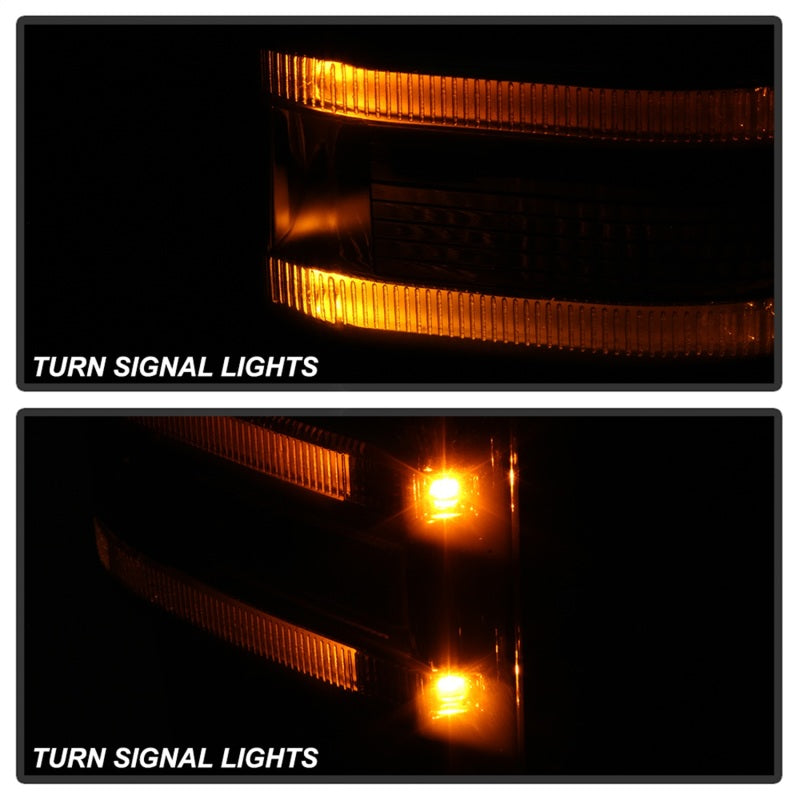 Rétroviseurs chauffants à DEL avec clignotants xTune 99-07 Ford Super Duty - Smk (paire) (MIR-FDSD99S-G4-PW-SM-SET)