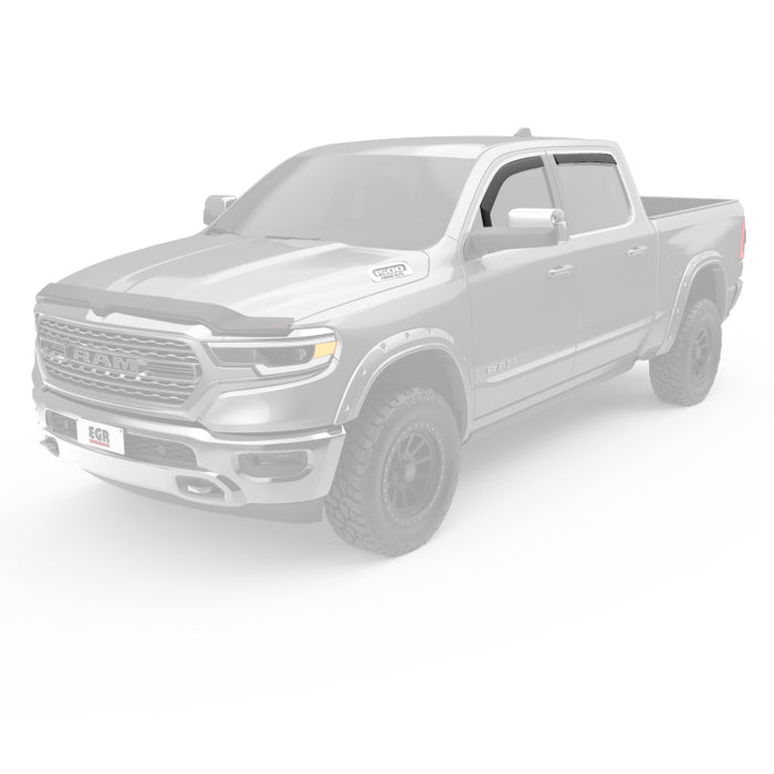 Ensemble de 4 pare-soleils intégrés EGR 2019 Dodge Ram 1500 Quad Cab SlimLine - Fumée foncée