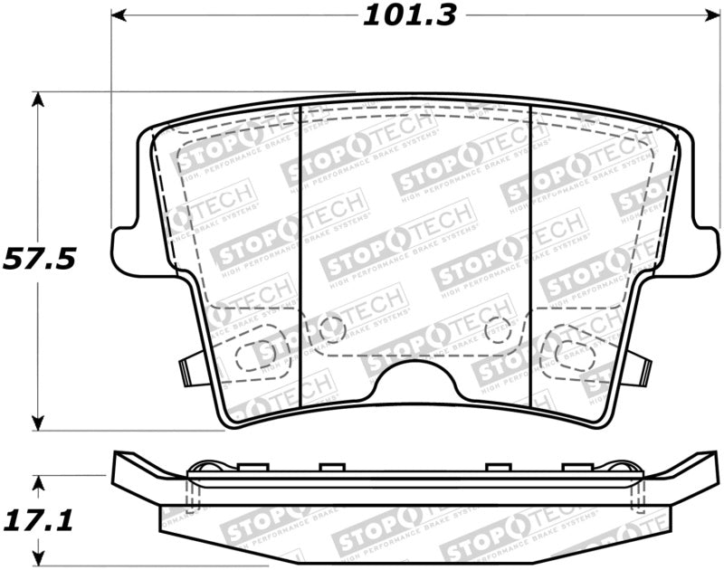 Plaquettes de frein sport StopTech avec cales et matériel - Avant