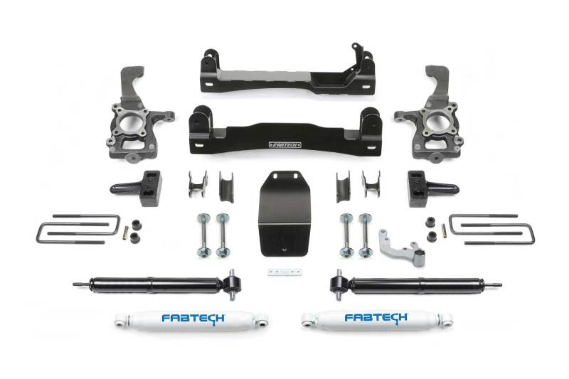 Système de base Fabtech 15-20 Ford F150 4WD 4 pouces avec amortisseurs de performance arrière